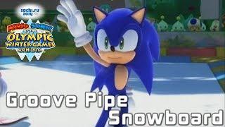 Mario & Sonic at the Olympic Winter Games Sochi 2014 [Wii U] - Groove Pipe Snowboard