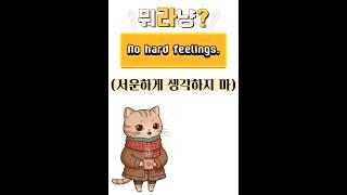 [30초 영어, 뭐라냥] #S8 No hard feelings #유용한영어표현 #english #영어 #speaking #말하기 #회화 #표현 #영어표현  #영어회화
