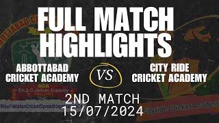 2nd match Full Hightlights | Abbottabad Cricket Academy  Vs City Ride Cricket Academy #cricket