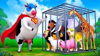 Super Cow's Heroic Mission: Saves Farm Animals from Evil Wild Animals! Wildlife Adventures