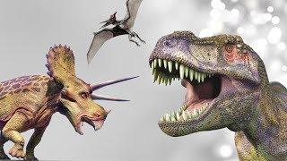 ДИНОЗАВРЫ. Тираннозавры, трицератопсы, спинозавры и другие в одном видео!!! СБОРНИК ВИДЕО
