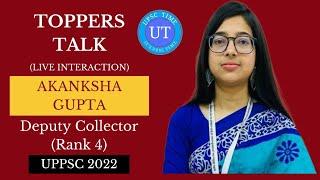 UPPSC Topper Akanksha Gupta (SDM) (Rank 4) Live Interaction l Toppers Talk l UPSC TIME