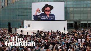 Yoko Ono gets thousands ringing 'bells for peace' in Manchester