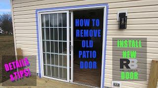 How to remove patio sliding door on vinyl siding - how to install Reliabilt patio door from Lowes