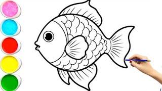 Drawing and Colouring A Cute Fish||Colourful Fish  Drawing||Drawing for Kids