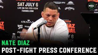 Nate Diaz reacts to Conor McGregor's Million Dollar Bet | Post Fight Press Conference