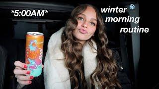 a realistic winter 5am morning routine *for school* ️️️