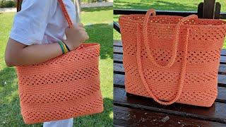 Beginner's Bliss: Crochet Rectangle Base Tote & Shoulder Macrame Bag DIY Tutorial