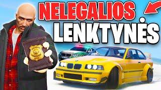 FARAS PO PRIEDANGA NELEGALIOSE LENKTYNĖSE?!  ∣ GTA ROLEPLAY LIETUVIŠKAI (OneX.lt)