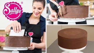 Torten glatt streichen mit Ganache / Sallys Basics / Motivtorten / How to / Sallys Welt