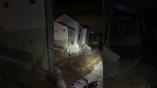 Video captures collapse of two Utah houses as they give way to wet, saturated soil