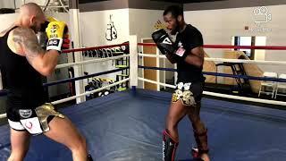 Kickboxing sparring with pro Paul Banasiak