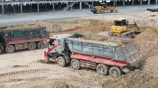 Incredible Dumper truck operator with Bulldozer process | Machine Kh