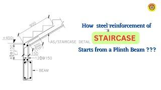 Staircase||How to Start Steel bars from Plinth Beam#bbs #civilengineering #construction #vimutti_coe