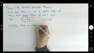 Quotient Remainder Theorem