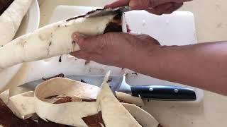 How To Peel Cassava | Easy Way To Peel Cassava Root Crop| Paano Balatan Ang Kamoteng Kahoy