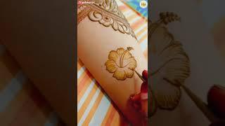 hibiscus flower mehndi|hibiscus mehndi||#shorts #mehndishorts #Mehndidesign