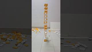 Very Satisfying Domino Tower falldown Slowmo Shorts