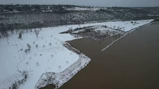 Drone footage shows Little Rock following Arctic blast