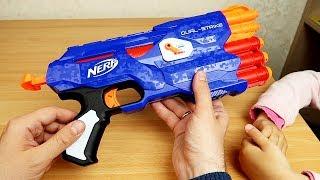 NERF Dual-Strike из Китая. Стреляем с Настей по мишеням!