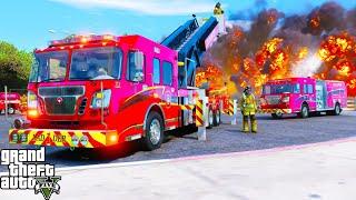 GTA 5 Firefighter Mod New Spartan Gladiator Evolution Firetruck Pack Responding To A 5th Alarm Fire