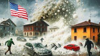 CHAOS in Texas Now ! Giant Hailstorm Destroys Austin– Homes, Cars Damaged & 68,000 Lose Electricity