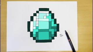 How to draw Minecraft Diamond || Step by step