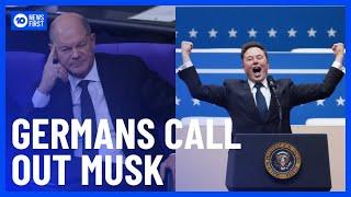 German Chancellor Scholz 'Disgusted' By Elon Musk | 10 News First