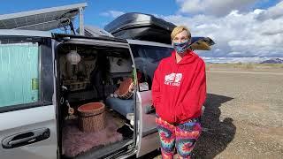 Tour of Solo Woman Living in a Minivan and Tent | No-Build Van Life