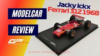 REVIEW GP Replicas 1:18 Resin Ferrari 312 F1 modelcar, Jacky Ickx winner French GP 1968