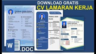 Download Template CV Lamaran Kerja Gratis Format Doc (MS.Word)