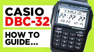 #CASIO DBC-32 Databank Watch - HOW TO SET TIME, DATE, DATABANK, CALCULATOR, STOPWATCH & DUAL TIME!