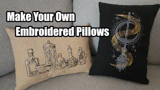 Machine Embroidered Pillows with Removeable Pillow Cases