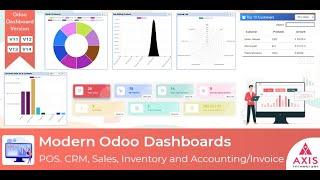 Beautiful Modern Odoo Dashboards for CRM , POS , Inventory, Sales, Accounting of any odoo business.