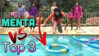 DESAFIO PULO NA BÓIA NA PISCINA - CASA DAS YOUTUBERS MIRINS