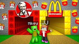 Mikey KFC vs JJ McDonald's TUNNEL Survival Battle in Minecraft - Maizen