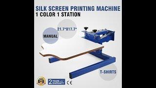 Happybuy Screen Printing Machine Press 1 Color 1 Station Silk Screen Printing Machine Adjustable