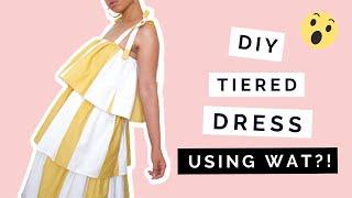 DIY Ruffle Tiered Dress Upcycle | You Won't Believe What it's Made From!!