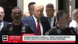 Former president Donald Trump pleads not guilty to 34 felony charges