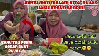 RUJAK PERIA⁉️MENU makan MALAM SAYAA…rujak buah hasil kebun sendiri…