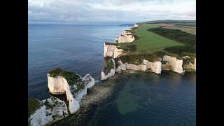 Old Harry Rocks, Jurrasic Coast, Dorset, UK by Drone - 4K - DJI mini 3 Pro