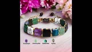 Nine Chakra Flat Bead Bracelet l Healing Bracelet l Just Wow Factory