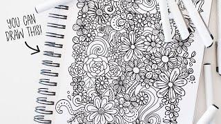 HOW TO DRAW Easy Flower Doodles, Banners & Patterns