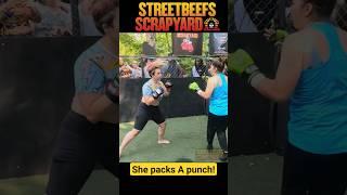 she packs a punch #mma #boxing #tko #fight  #girlvsgirl