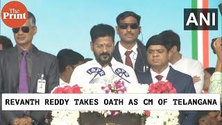 Congress leader Revanth Reddy takes oath as CM of Telangana