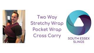 Two way stretchy wrap in a pocket wrap cross carry with a newborn.