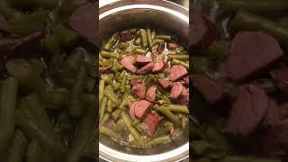 Green Beans w/ Smoked Sausage #food #cooking #foodie #sausage #greenbeans