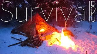 Spannende Survival Abenteuer Doku 4 Tage im Winterwald bei -12 Grad Lagerbau, aus dem Rucksack leben