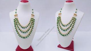 How To Make Beautiful Necklace At Home | DIY | Pearl Necklace | Beaded Necklace | uppunutihome