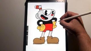 Drawing Cuphead on the iPad Pro